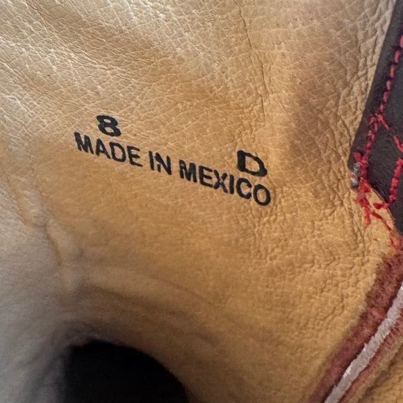 HP Horsepower Boots Mens Square Toe Leather Western Boots Size 8D Made in Mexico - Picture 7 of 9